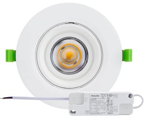 Faro LED da Incasso 44W Orientabile Foro Ø160mm Bianco-driver Philips Colore Bianco Caldo 2.700K