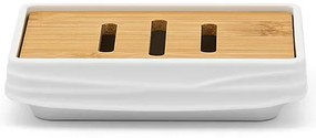 Accessori bagno in set da 3 pezzi in abs bianco linea Wave