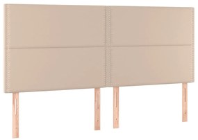 Giroletto Molle Materasso e LED Cappuccino 200x200cm Similpelle