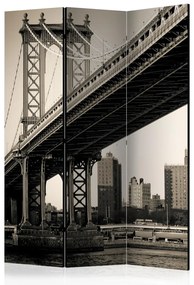 Paravento design Manhattan Bridge, New York - ponte in seppia