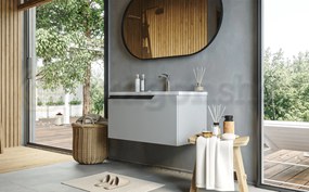 Mobile bagno clear grey 80x45 Modena un cassetto maniglia a gola con lavabo in ceramica lucida