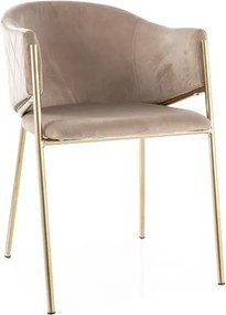 Sedia Bono velluto beige velluto Blu28/oro