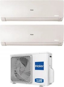 Climatizzatore Condizionatore Haier Dual Split Inverter serie flexis plus white 7+7 con 2U40S2SM1FA R-32 Wi-Fi Integrato Colore Bianco 7000+7000