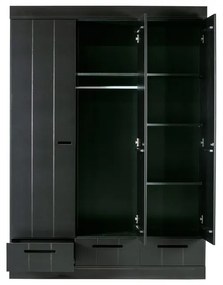 Armadio in pino nero 140x195 cm Connect - WOOOD