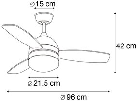 Ventilatore da soffitto bronzo 96 cm con telecomando - Rotar