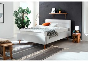 Letto matrimoniale imbottito grigio chiaro con contenitore con rete inclusa 140x200 cm Lotte – Meise Möbel