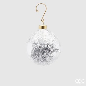 EDG - Enzo De Gasperi  Pallina di Natale vetro Foil argento D. 8 cm