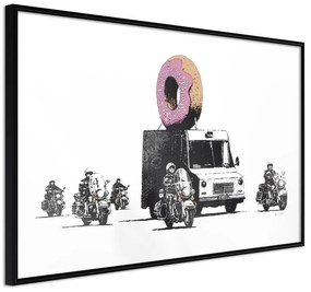 Poster  Banksy: Donuts (Strawberry)  Cornice Quadri Cornice nera, Larghezza x Altezza Home decor 30x20