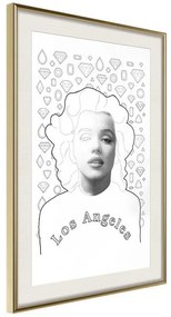 Poster  Marilyn in Los Angeles  Cornice Quadri Cornice d'oro con passe-partout, Larghezza x Altezza Home decor 20x30