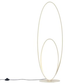 Lampada da terra di design beige con LED integrato dimmerabile a 3 livelli - Boomerang