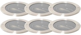 Set di 6 faretti da terra in acciaio AR111 orientabili IP65 - Delux Honey