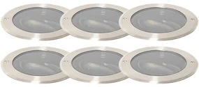 Set di 6 faretti da terra in acciaio AR111 orientabili IP65 - Delux Honey