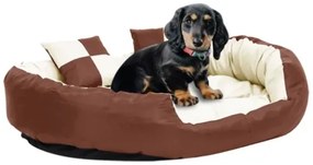 Cuscino per Cani Reversibile Lavabile Marrone Crema 110x80x23cm