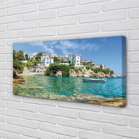 Quadro stampa su tela Natura della Grecia Sea City 100x50 cm