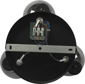 Faretto da soffitto intelligente nero con vetro fumé incl. 3 Wifi P45 - Vidro