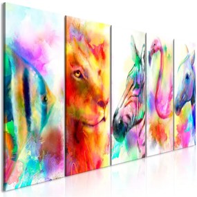 Quadro Rainbow Watercolours (5 Parts) Narrow  Colore colorful, Dimensioni e Misure 225x90