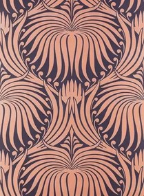 Farrow & Ball Carta da parati Lotus - Black/ Copper