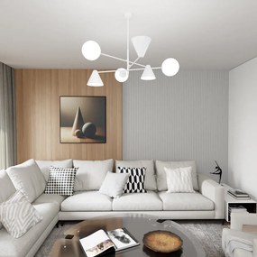 Lampadario a sospensione HERMES 6 White Colore del corpo Bianco