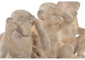 Statua Decorativa DKD Home Decor Scimmia Resina (3 pezzi) (19 x 17 x 25 cm)