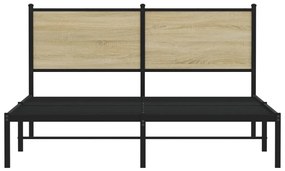 Giroletto senza materaso in metallo rovere sonoma 140x190 cm