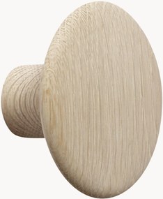 Gancio da parete in legno di quercia Dots, Ø 9 cm