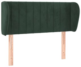 Testiera ad orecchio verde scuro 103x23x78/88 cm in velluto