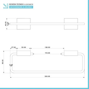 Set accessori a muro 6 pezzi in acciaio cromato e viti incluse Velvet