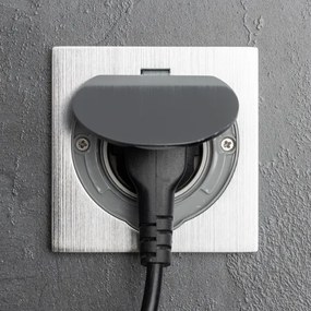 Brilagi - Presa a pavimento da incasso per esterno IP55 cromo opaco quadrato