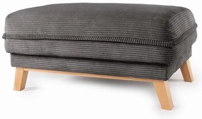 Poggiapiedi grigio con rivestimento in velluto a coste Tori – Bonami Selection