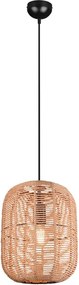 Lampadario marrone chiaro con paralume in tessuto ø 35 cm Runa - Trio