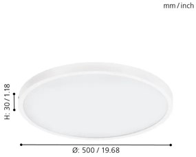 Eglo 97271 - Plafoniera LED dimmerabile FUEVA 1 1xLED/25W/230V 3000K