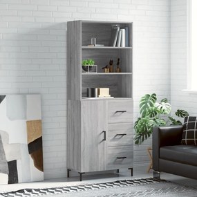 Credenza grigio sonoma 69,5x34x180 cm in legno multistrato