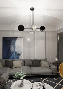 Lampadario a Sospensione in Acciaio IDEA 4 Nero/Bianco 4xE27
