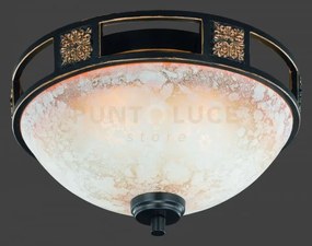 Quinta plafoniera classica ruggine cm33 2 luci attacco e27