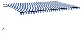Tenda da Sole Retrattile Automatica 500x350 cm Blu e Bianca