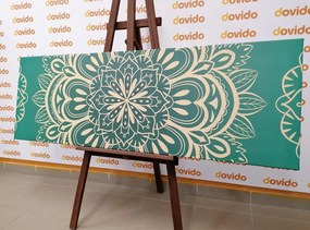 Quadro su tela – Mandala su sfondo turchese