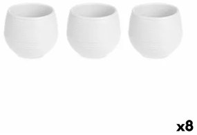Set di Vasi 6,2 x 6,2 x 6,6 cm Bianco Plastica (8 Unità)