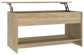 Tavolino salotto rovere sonoma 102x50x52,5 cm legno multistrato
