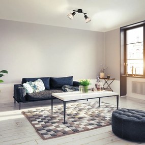 Plafoniera nera con paralume in metallo/con paralume in rattan 10x28 cm Straw – Fischer &amp; Honsel