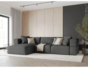 Divano angolare grigio scuro, angolo sinistro Esther - Milo Casa