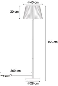 Lampada da terra per esterni nera con paralume in corda verde IP44 - Virginia