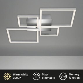 Plafoniera LED Frames argento IP20, 4000 lumen