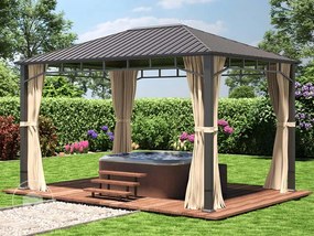 TOOLPORT Gazebo da giardino Hardtop Sunset Superior, crema, 3x4 m - (301349)