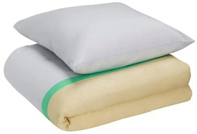 Biancheria per letto singolo/esteso in cotone beige-lavanda 140x220 cm Block - Hübsch