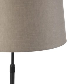 Lampada da tavolo nera paralume taupe 35 cm regolabile - PARTE