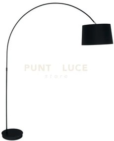 Piantana dream nera 1 luce attacco e27 152x40x200cm con paralume ne...