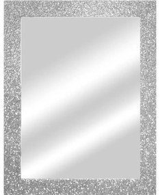 Specchio Glitterata rettangolare in legno argento 60 x 90 cm