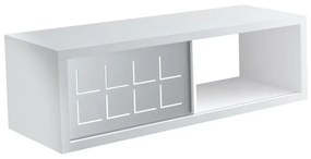 Mensola a muro con anta scorrevole rettangolare in mdf L 60 x H 20 x P 25 cm bianco