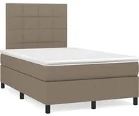 Letto a Molle con Materasso e LED Tortora 120x190 cm in Tessuto 3270201