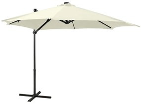 Ombrellone A Sbalzo Con Palo E Luci A Led Sabbia 300 Cm /